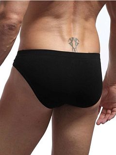 Хлопковые слипы на вшивной резинке черного цвета JOCKMAIL RTJM2025-2